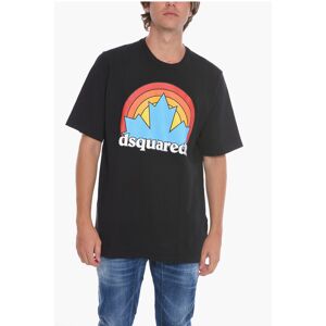 Dsquared2 T-shirt SUNSET LEAF con Stampa Multicolor taglia M