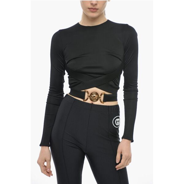 versace crop top medusa con cintura taglia 42