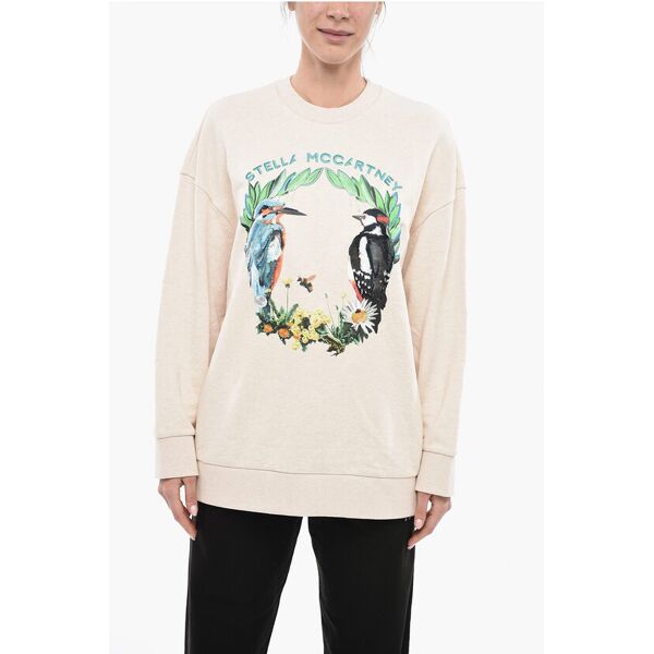 stella mccartney felpa girocollo the bird crest in cotone garzato taglia 40