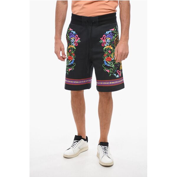 versace jeans couture shorts in cotone garden con motivo floreale taglia l