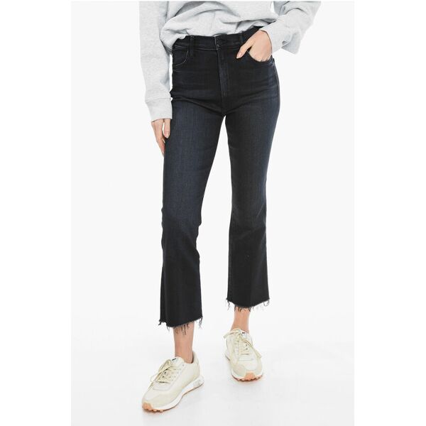 mother jeans the hustler in denim stretch con orlo sfrangiato 21cm taglia 30