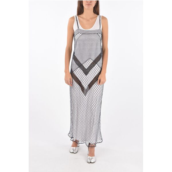 maison margiela mm1 maxi dress a rete con sottoveste interna taglia 40