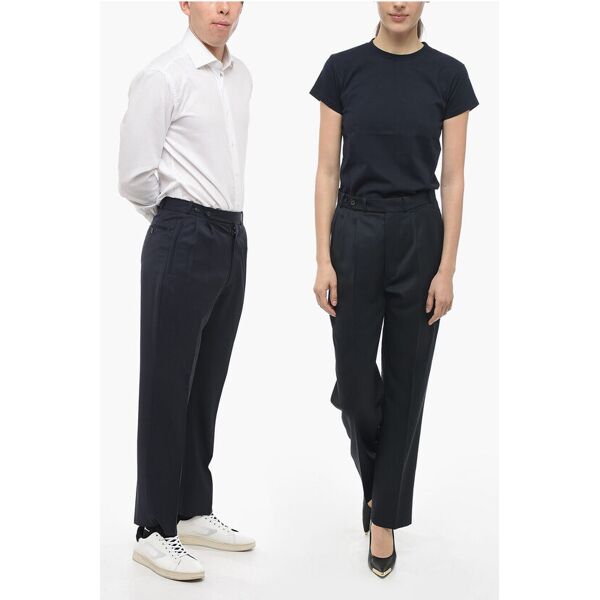 maison margiela mm1 pantaloni in lana vergine unisex a doppia pince taglia 48