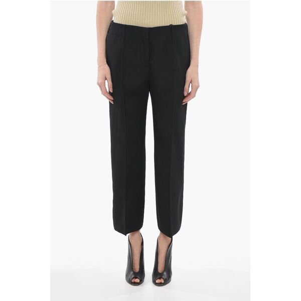 jil sander pantaloni in lana a gamba ampia con crop fit taglia 50