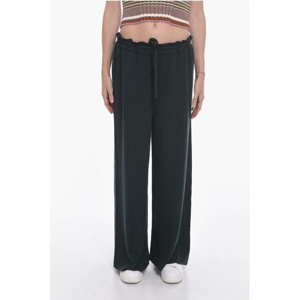 jil sander pantaloni palazzo cropped fit in cashmere taglia 44