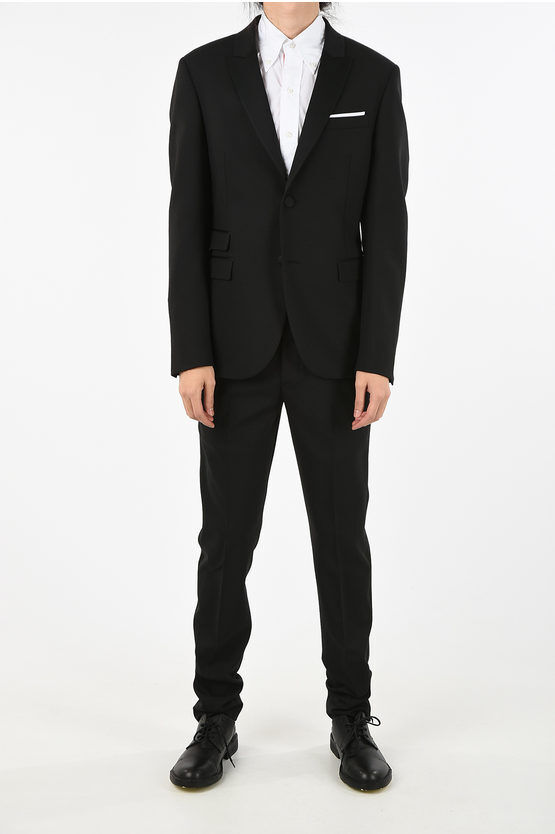 Neil Barrett Abito Tuxedo FITTED SLIM con Rever in Satin taglia 52