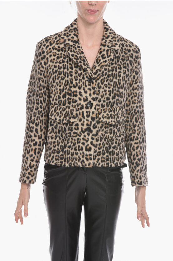 Ermanno Scervino Blazer Sfoderato in Misto Lana con Motivo Animalier taglia 40