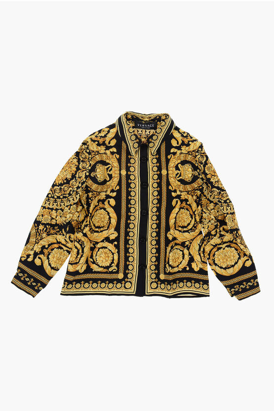 Versace Camicia in Seta Motivo Barocco taglia 4 A