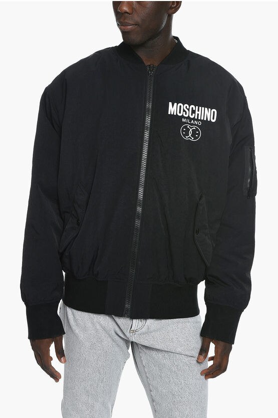 Moschino COUTURE ! Bomber Multitasca con Stampa Logo taglia 48