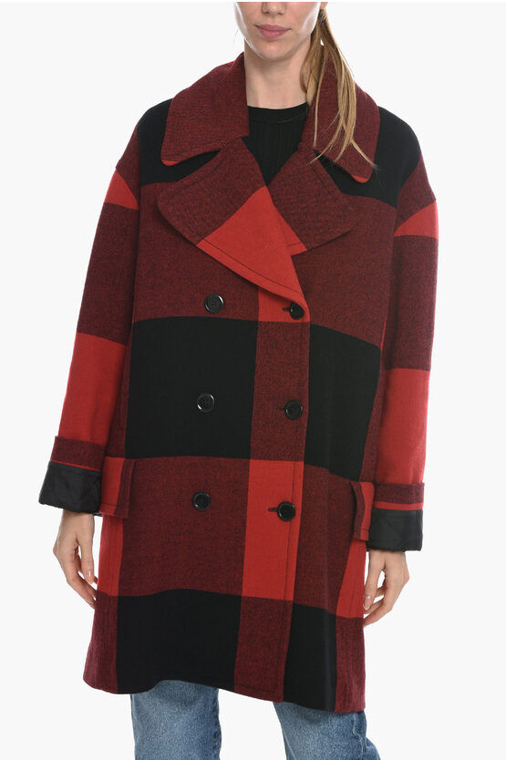 Moschino COUTURE! Cappotto Doppiopetto Oversize con Motivo Plaid Chec taglia 40