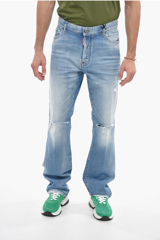 Dsquared2 Jeans 5 Tasche Roadie Fit con Strappi 19cm taglia 56