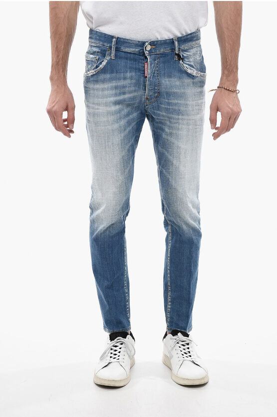 Dsquared2 Jeans Delavè Skater Fit con Passanti 15cm taglia 42