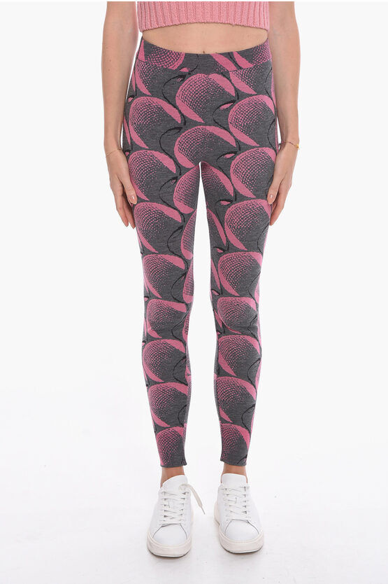 Prada Leggings in Misto Lana con Motivo Astratto taglia 40