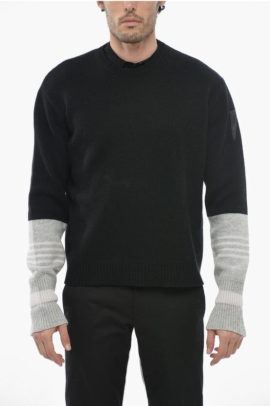 Neil Barrett Maglia in Misto Lana e Cashmere con Maniche a Contrasto taglia S