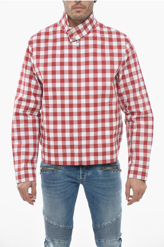 Prada Overshirt in Cotone Gingham con Zip Frontale taglia 50