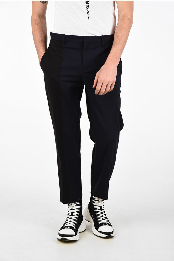 Neil Barrett Pantaloni BI-COLOUR Slim Fit con Chiusura a Scomparsa taglia 48