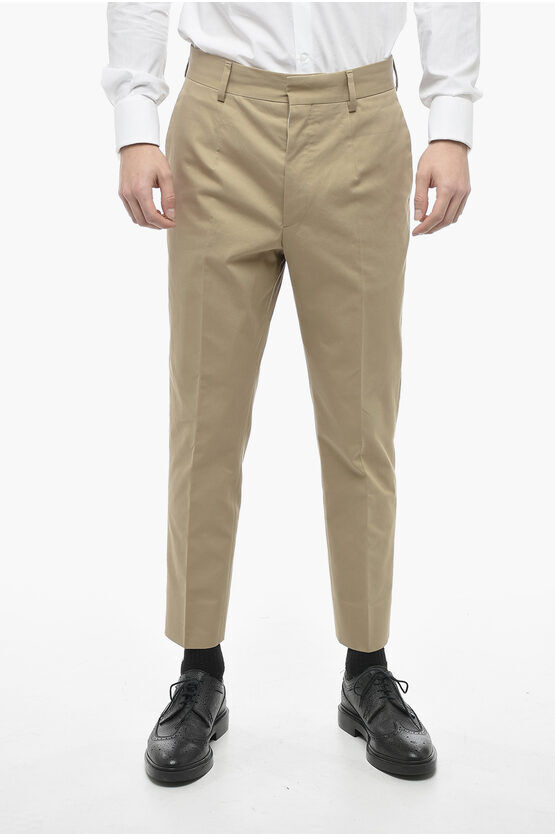 Prada Pantaloni Chino in Gabrdine di Cotone con Passanti taglia 54