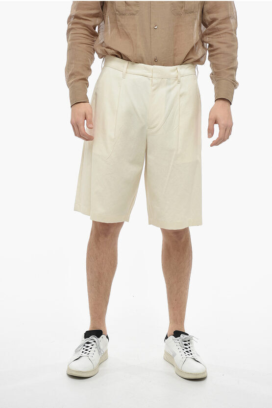 Prada Shorts a 1 Pince in Canvas di Cotone taglia 48