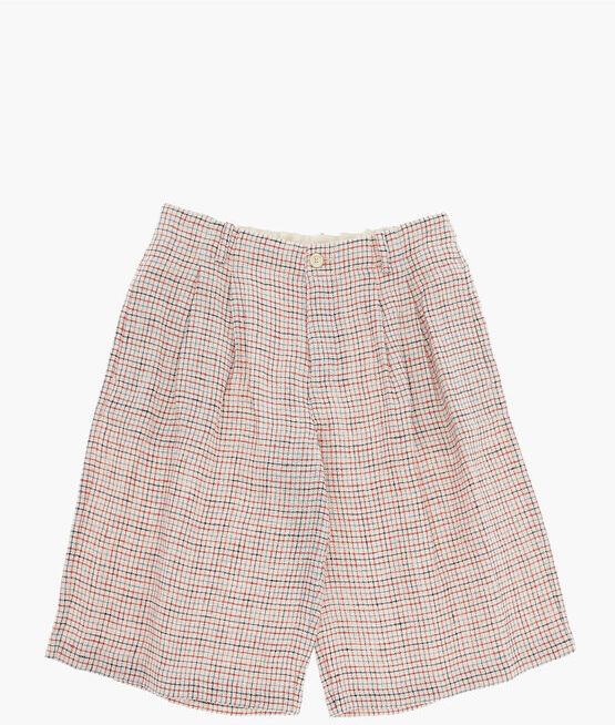 Gucci Shorts a Doppia Pince in Lino a Quadri taglia 10 A