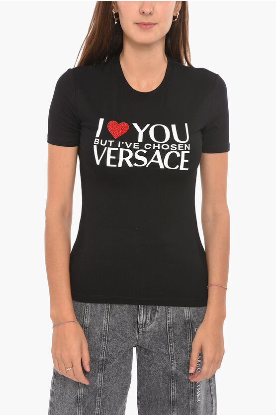 Versace T-shirt Stampata I LOVE YOU A Maniche Corte taglia 40