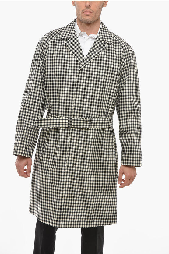 Prada Trench in Cotone VICHY con Motivo Gingham taglia 48