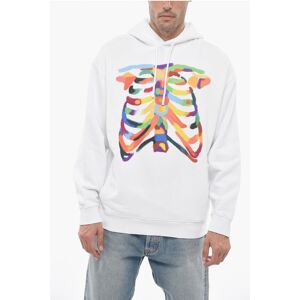 Marcelo Burlon Felpa Hoodie RIB CAGE con Stampa Grafica taglia M