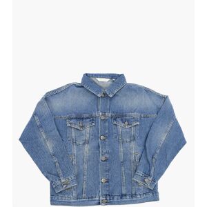 Palm Angels Kids Giubbotto in Denim con Stampa Logo Arcobaleno taglia 12 A