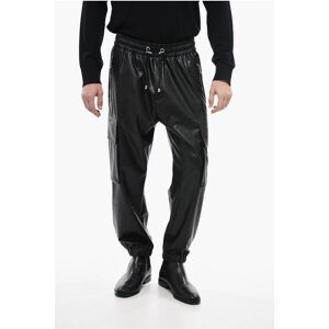 Balmain Pantaloni Cargot in Eco-pelle con Elastico alla Caviglia taglia 50