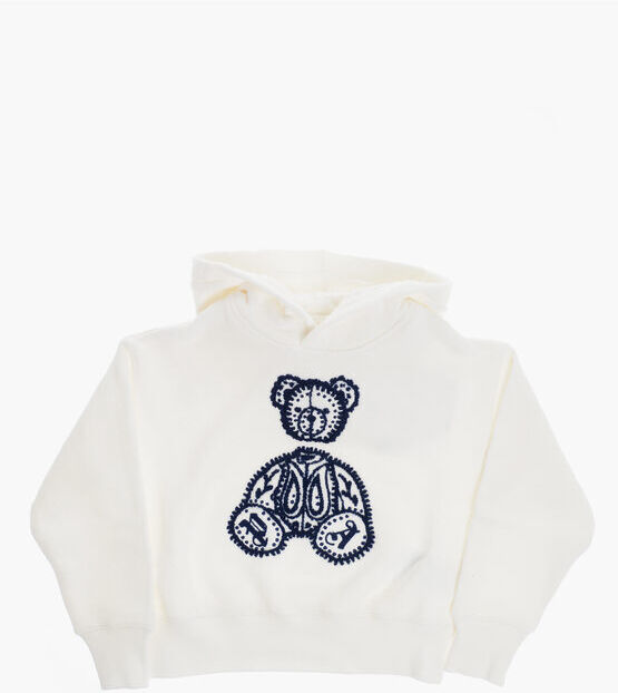 Palm Angels Kids Felpa Hoodie con Ricamo Teddy in Spugna taglia 4 A