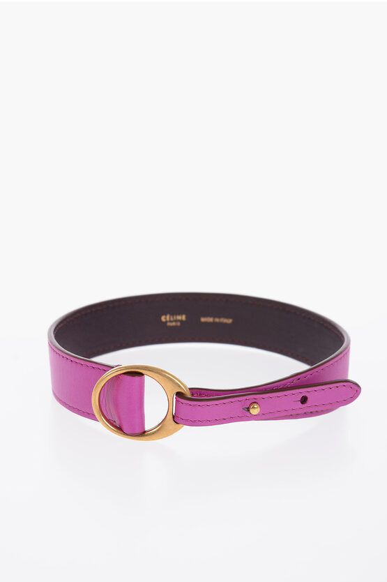 Celine Bracciale in Pelle con Fibbia Dorata taglia Unica