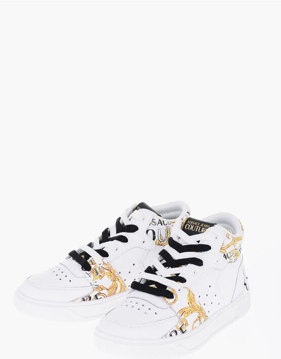 Versace JEANS COUTURE Sneakers Alte STARLIGHT in Pelle con Stampa Ba taglia 42