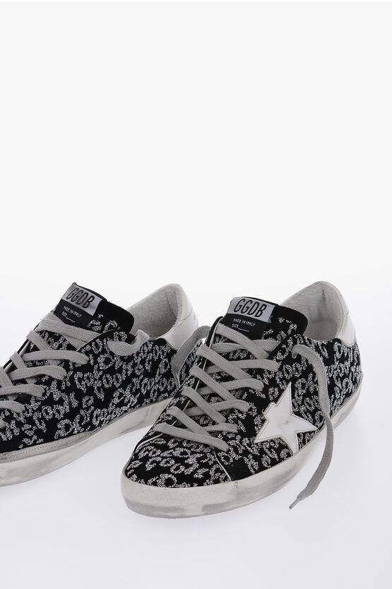 Golden Goose Sneakers Base SUPER-STAR In Strass con Logo All-Over taglia 40