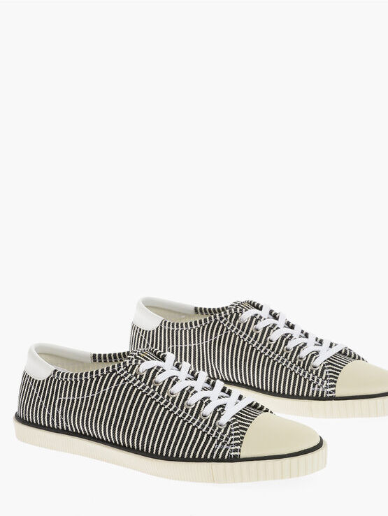 Celine Sneakers Basse a Righe con Dettaglio in Pelle taglia 44