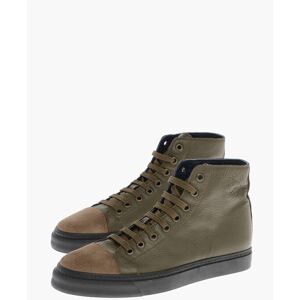 Corneliani ID Sneakers Alte Allacciate in Pelle Martellata taglia 5