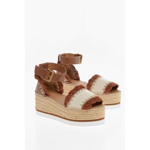 Chloe' SEE BY Sandali Ankle Strap in Pelle e in Tessuto Intrecciato taglia 38