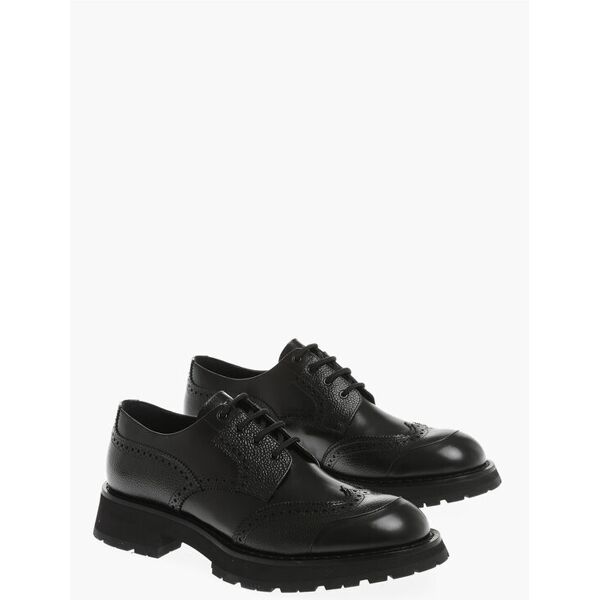 alexander mcqueen derby in pelle con dettagli brogues taglia 40,5