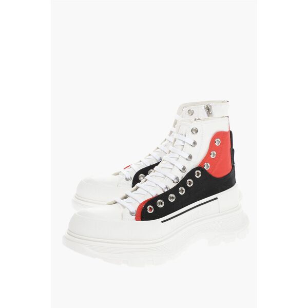 alexander mcqueen sneakers high-top con zip e suola platform taglia 42