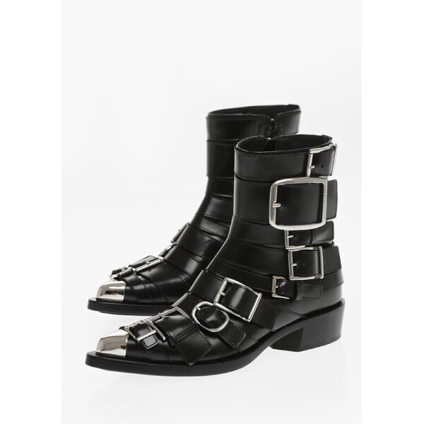 alexander mcqueen stivaletti texani hardware multifibbia con punta metallica 4 taglia 38