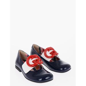 Gucci Ballerine In Pelle Lucida Con Placca Logo A Contrasto Taglia 32