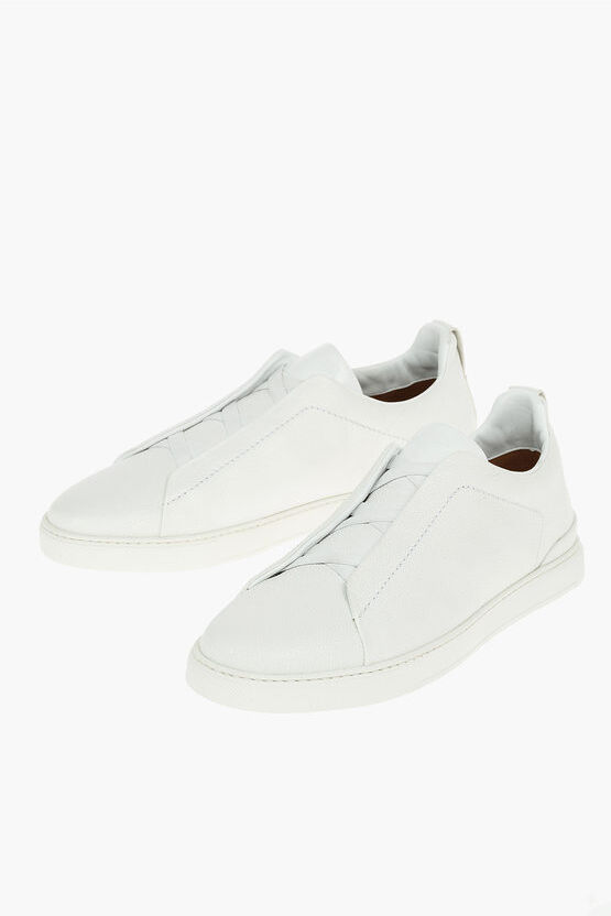 Zegna COUTURE Sneakers TRIPLE STITCH in Pelle Martellata taglia 9