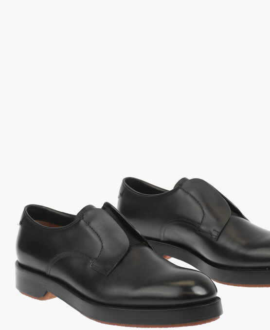 Zegna COUTURE XXX scarpe derby UDINE in pelle senza lacci taglia 10,5