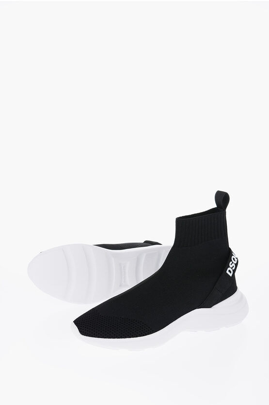 Dsquared2 Sneakers Alte Sock FLY Pull On con Logo in Rilievo taglia 38