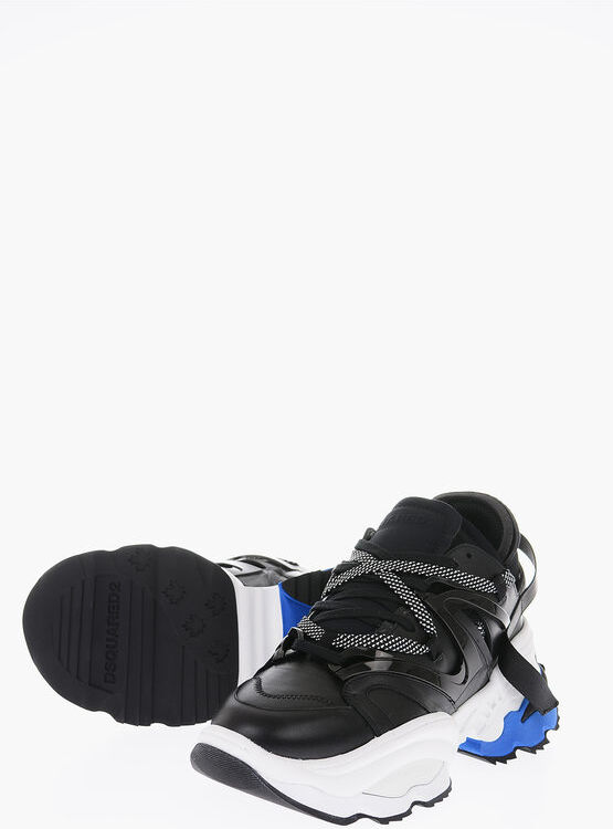 Dsquared2 Sneakers THE GIANT in Pelle e Tessuto con Suola Statement taglia 42