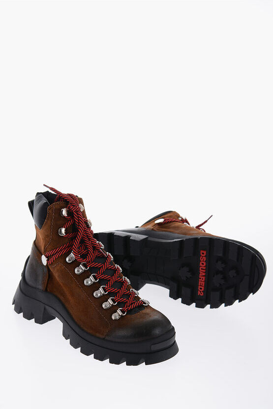 Dsquared2 Stivaletti Trekking in Suede con Suola Track taglia 39