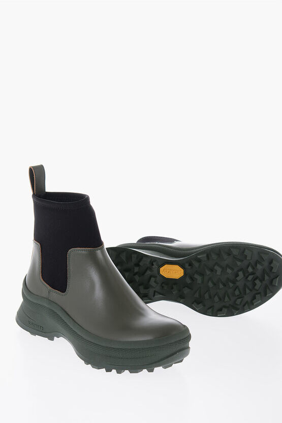 Jil Sander Stivaletto In Pelle Con Inserto In Neoprene taglia 41