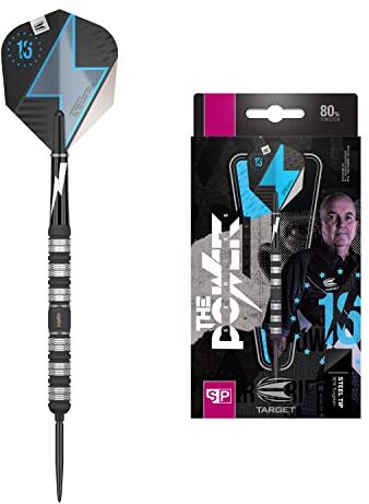 Target Darts Phil Taylor Power Series-Set di Freccette in tungsteno con Punta in Acciaio, Unisex, Nero, 23 g