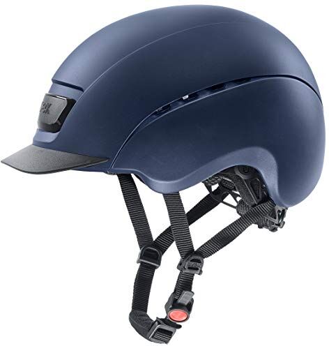 Uvex elexxion, casco da equitazione robusto unisex, regolazione individuale delle dimensioni, ventilazione ottimale, blue matt-blue matt, 54-55 cm