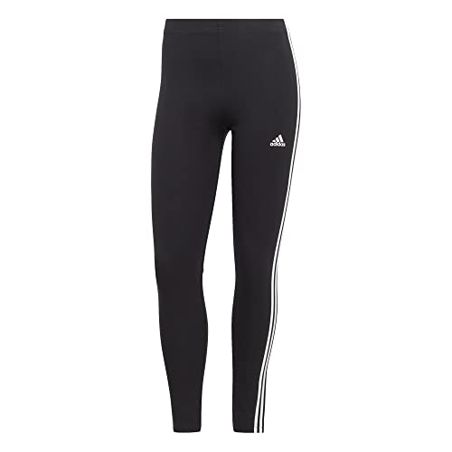Adidas Essentials 3-Stripes High-Waisted Single Jersey Leggings Pantaloni Aderenti, Black/White, XXL Donna