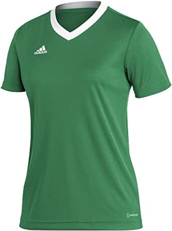 Adidas Entrada 22 Short Sleeve Jersey, T-shirt Donna, Team Green/White, L