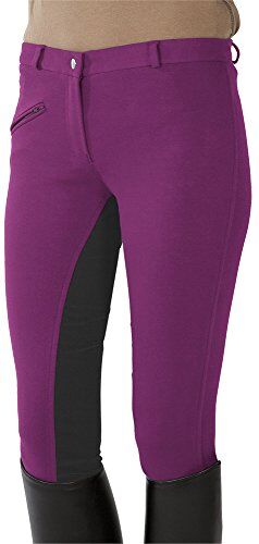 Pfiff Reithose Vollbesatzhose, Pantaloni da equitazione con rinforzo completo Donna, Rosa (Pinkgray), 40